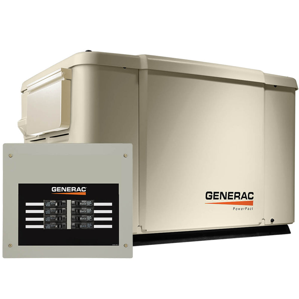 Generac 7.5/6kW Air-Cooled Standby Generator, Steel Enclosure, 8 Circuit LC #69981